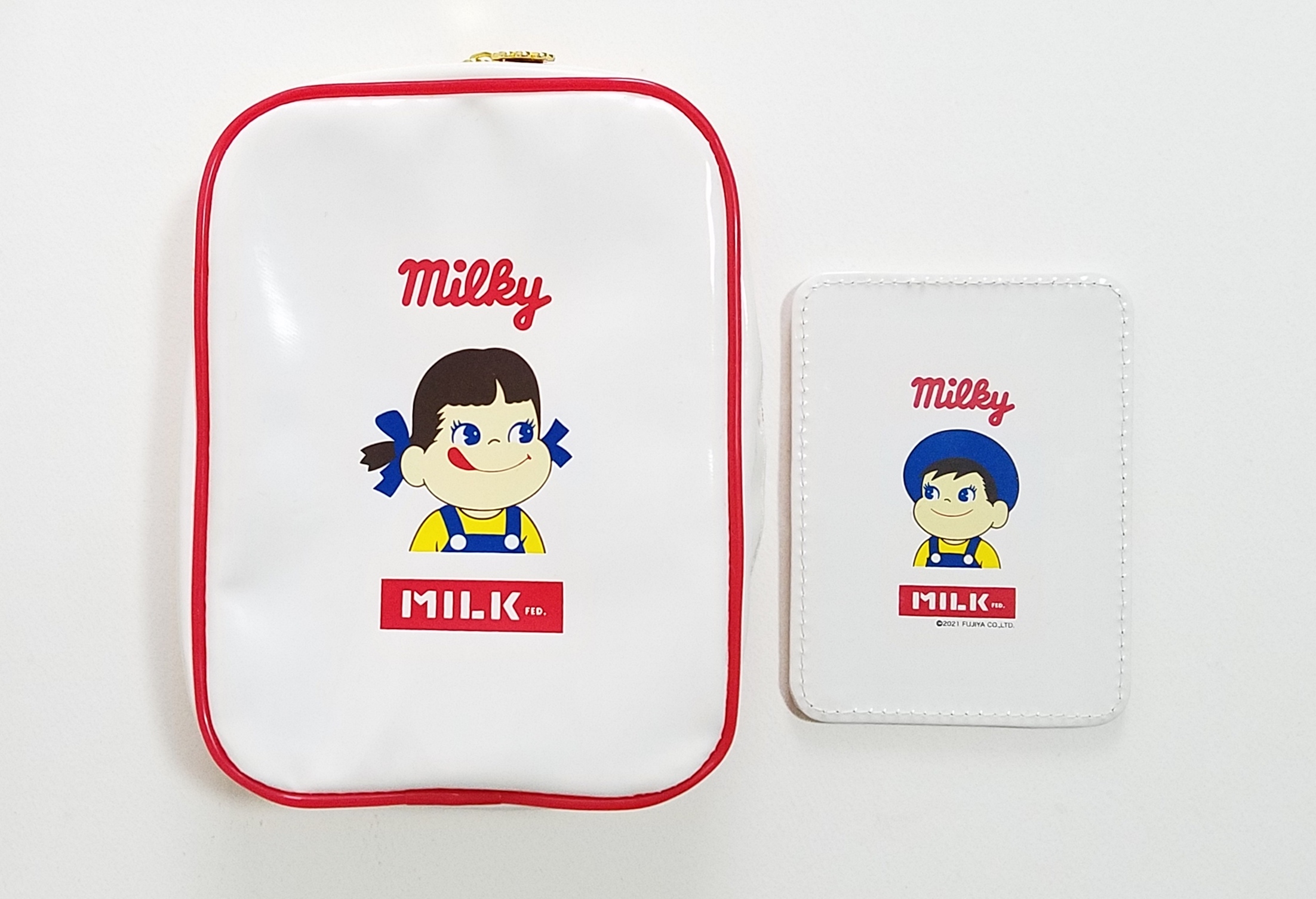 フラゲレビュー Mini ミニ 21年4月号 特別付録 Milkfed ミルクフェド 特製 ペコちゃんじゃばらポーチ ポコちゃんミラー 付録ライフ